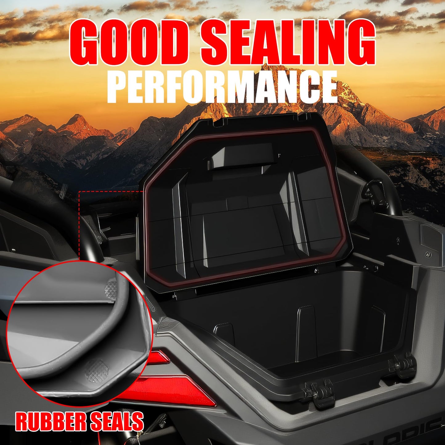 XATVXUTV 36QT UTV Rear Cargo Box for Polaris RZR Pro R, Water Resistant Dust Free Rear Bed Tool Storage Box with 2 Lockable Latches for Polaris RZR Pro R 4 2022-2025 Accessories, Replace OEM #2884236