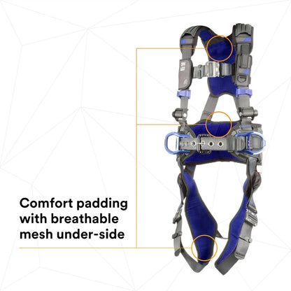 3M DBI-SALA ExoFit X300 Comfort Construction Positioning Safety Harness, Construction Fall Protection, Aluminum Back and Hip D-Rings, Auto-Locking Quick Connect Leg and Chest Buckles, 1113133, 2X