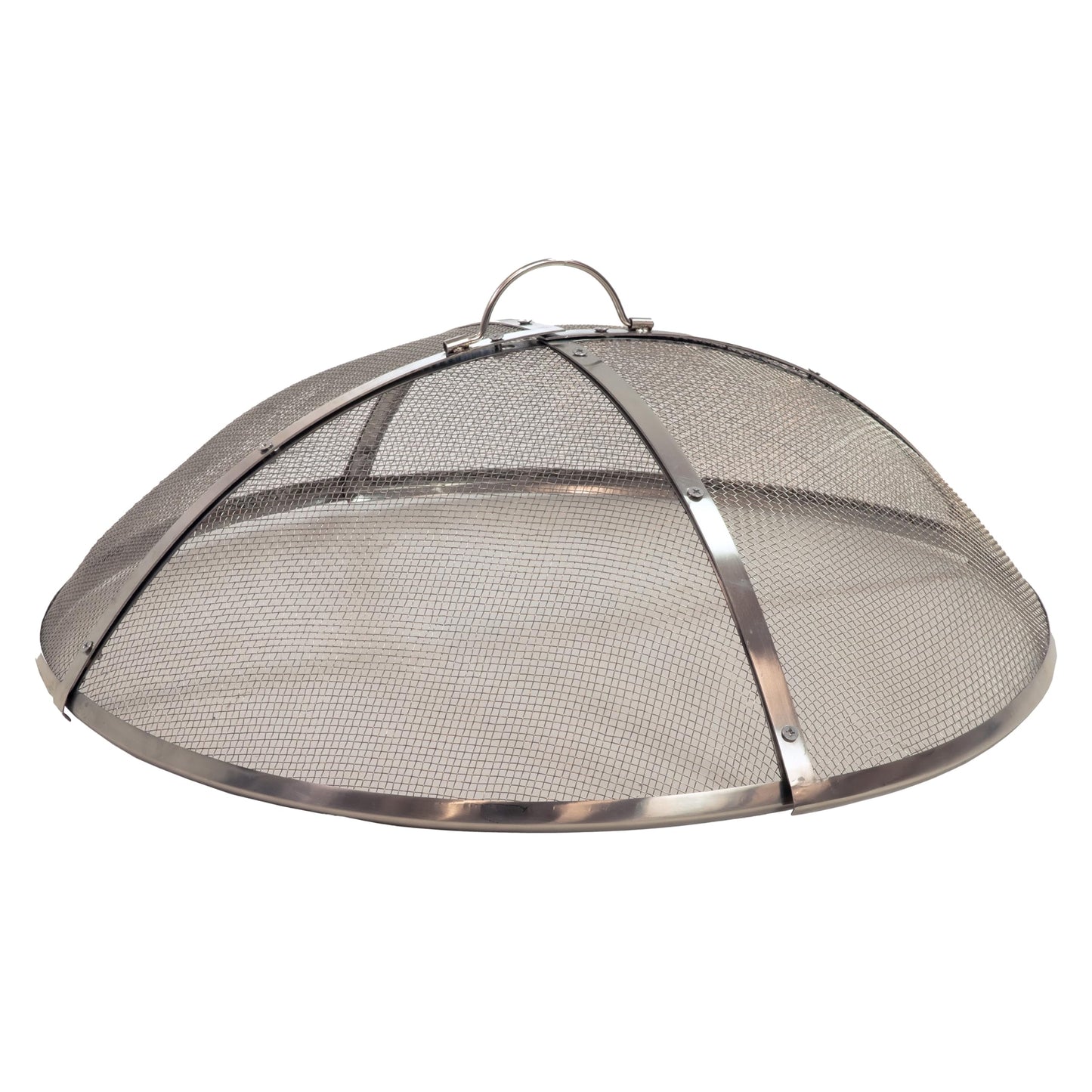 Sunnydaze 24” Round Rust-Resistant Stainless Steel Spark Screen with Handle and 26” Steel Fire Pit Poker Stick with Wood Handle