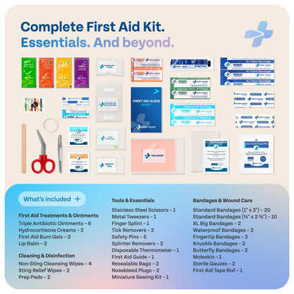 Keep Going Travel First Aid Kit Bundle of 2 Kits, First Aid Kit for Car, Home, Dorm, & Boat with Latex-Free Bandages – Travel Kit Bundle for Families