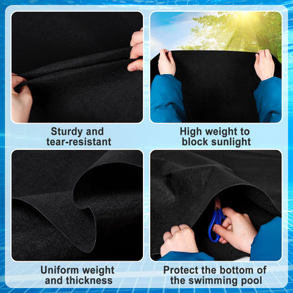 16x32Ft Rectangular Pool Liner Pad for Above Ground Swimming Pools,250g/㎡ Heavy Duty Pool Ground Mat Under Pool Pad, Durable Pools Bottom Liner Protector to Prevent Puncture and Extend Liner Life