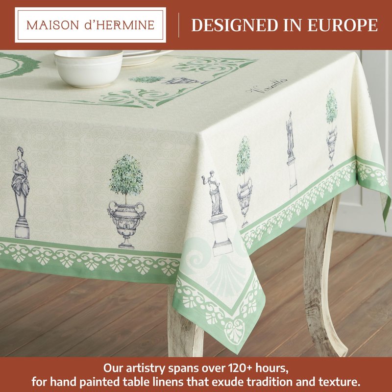 Maison d' Hermine Table Cloth Square Table 100% Cotton 54 x 54 Inches Tablecloth Reusable Decorative for Dining Kitchen Room Farmhouse Home Gifts for Mothers Day Spring Summer - Jardin Du Roy