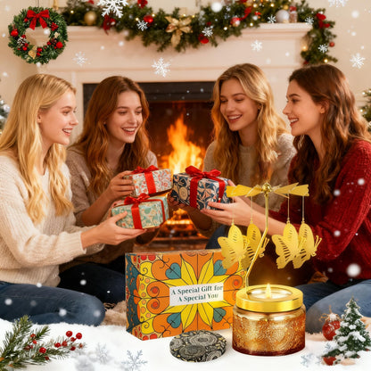 Candle Gifts for Women, Mom, Wife, Girlfriend, Sister, Her, Female Friends, Gift for Women Birthday Unique, Mothers Day Gift, Anniversary Rotating Candles Gifts for Woman (Butterfly)