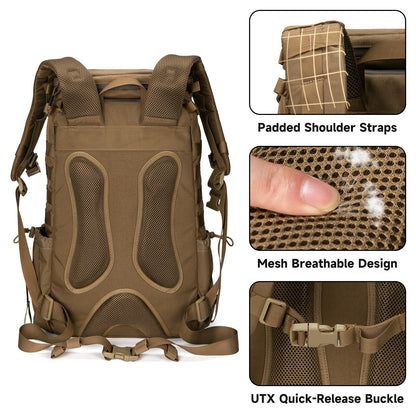EXCELLENT ELITE SPANKER Tactical Military Backpack 35L Camping Hiking Backpack for Men and Women for Outdoor Hiking, Trekking, and Travel(Coyote Brown)