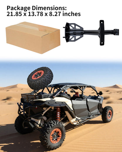 KEWISAUTO Heavy Duty Steel Rear Spare Tire Carrier for Can-Am Maverick X3 XDS XRS MAX Turbo RR 2017-2026 Accessories, One-Piece Spare Tire Mount Rack Holder