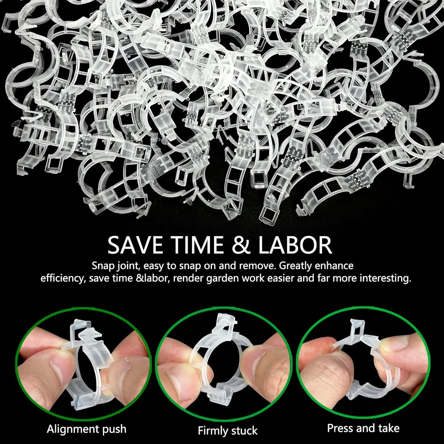 Piteno® Tomato Clips - 300 Pcs Plastic Trellis Support for Healthy Garden Growth | Ideal for Vegetables & Vines