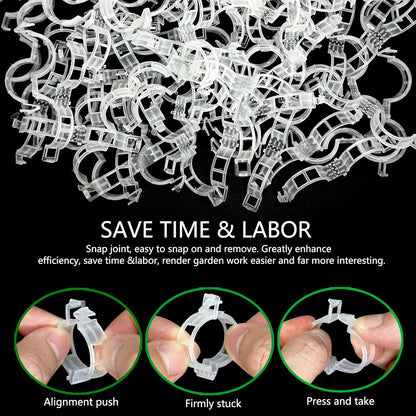 Piteno® Tomato Clips - 300 Pcs Plastic Trellis Support for Healthy Garden Growth | Ideal for Vegetables & Vines