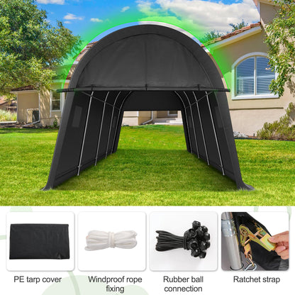 COBIZI Carport Canopy 12x20 Heavy Duty Portable Garage, All-Season Portable Car Ports & Outdoor Storage Shed, Galvanized Frame Vehicle Shelter with Removable Doors and Vents