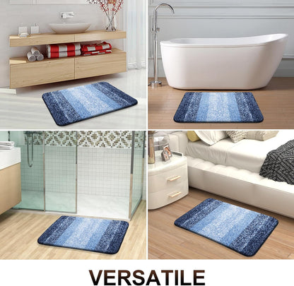 OLANLY Bathroom Runner Rug - Extra Soft Microfiber Mat with Rubber Backing | Quick Dry, Washable, 44x20 Navy
