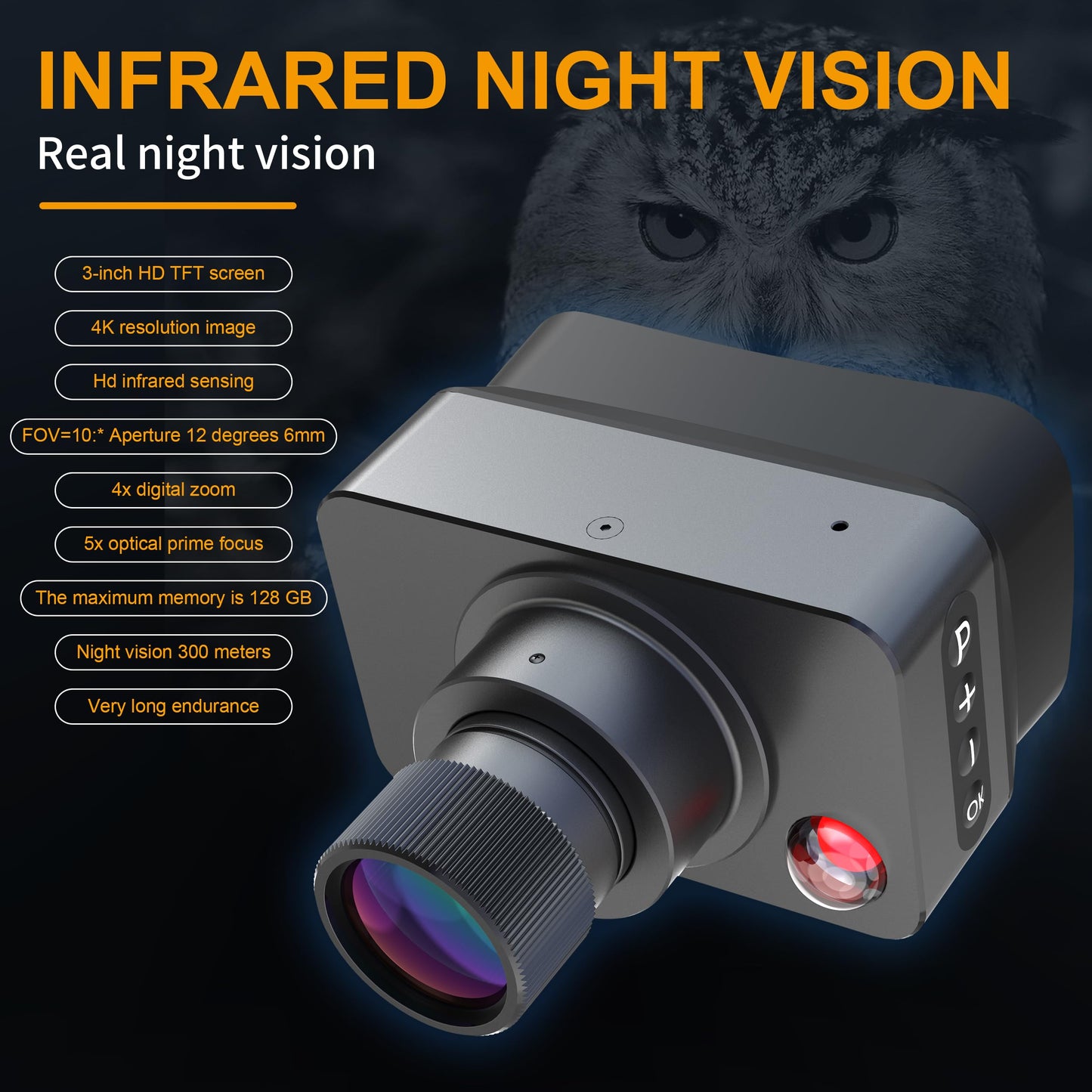 Thermal Bow Sight,Night Vision Goggles Digital Crosshair Monocular Bow Sight for Observing Animals at Night Ideal for Hiking & Camping