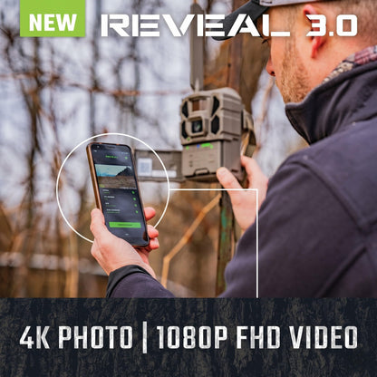 TACTACAM Reveal Pro 3.0 Cellular Trail Camera – Auto Connect 4G LTE, 4K Photos, No-Glow IR Flash, Extended Battery, Built-in GPS, On-Demand Video, Best Hunting & Property Camera