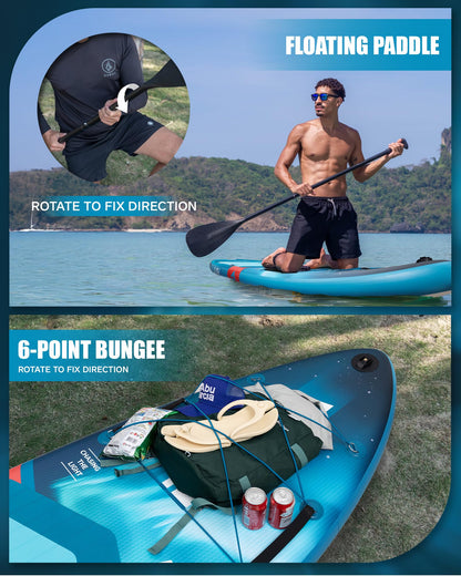 DAMA Stand Up Paddle Board 11'6" x 34" x 6", 450 lbs Capacity, Extra Wide All-Around Paddle Board for 2+1 People and Pets, Stable Design for Beginners, Family Use on Lakes, Rivers and Coastal Waters