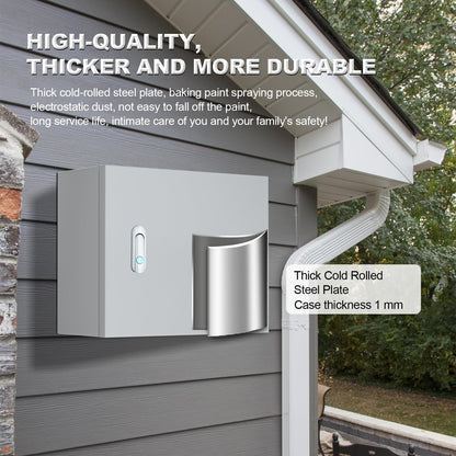 Metal Electrical Enclosure Box, Indoor&Outdoor Electrical Junction Box, Dustproof and Moisture Proof Metal Electrical Box with Safety Lock，Universal Electric Equipment Enclosure Box