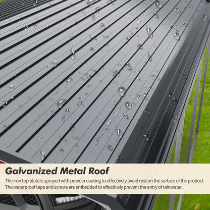 10x15 FT Heavy Duty Metal Carport with Galvanized Steel Roof, Oversized Car Shelter for Trucks Boats Tractors – Outdoor Vehicle Canopy for Driveway, Yard, Farm