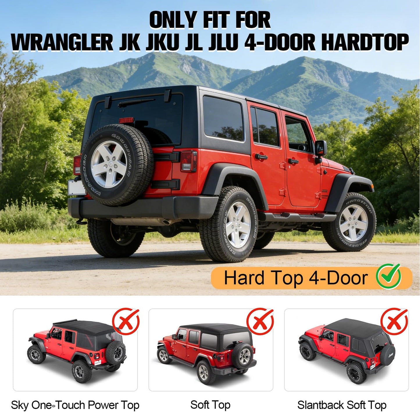 W&JWN Rear Trunk Cargo Rack Basket Tray Compatible with Jeep Wrangler JK JKU JL JLU 4-Door Hardtops 2007-2026 Sturdy Steel Interior Luggage Rack Shelf for Camping Trip Gear（400LBS）