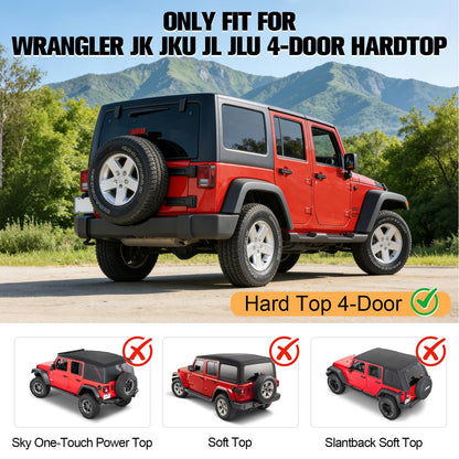 W&JWN Rear Trunk Cargo Rack Basket Tray Compatible with Jeep Wrangler JK JKU JL JLU 4-Door Hardtops 2007-2026 Sturdy Steel Interior Luggage Rack Shelf for Camping Trip Gear（400LBS）