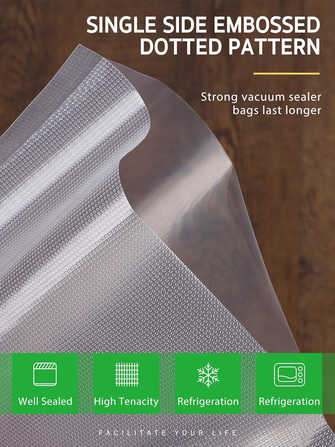 Syntus Vacuum Sealer Bags - Commercial Grade Food Storage Rolls | 2 Pack: 11" x 20' & 8" x 20'