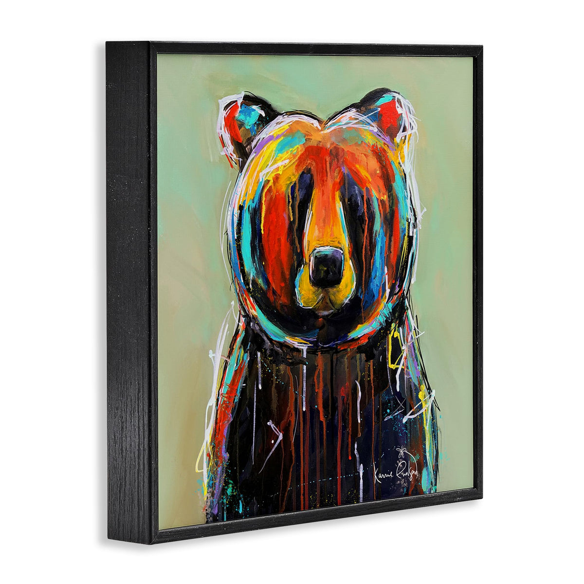 'Abstract Urban Bear Graffiti'| Framed Giclee Art