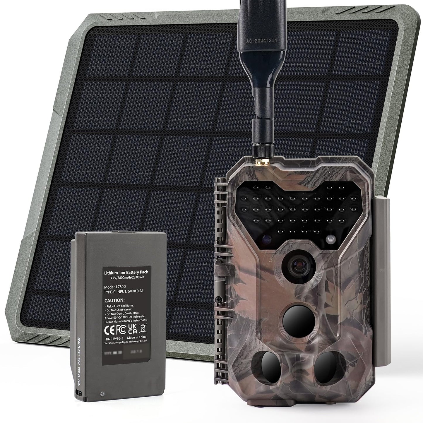 Meidase Solar Cellular Trail Camera S965 Pro (Non-WiFi), Live View, GPS Tracking, Multi-Camera Sharing, 7800mAh Rechargeable Battery, 10W Solar Panel, Motion Activated