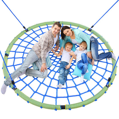 Trekassy 60" Large Spider Web Saucer Tree Swing for Kids & Adults, 750lbs Heavy Duty Outdoor Net Swing with Steel Frame and 2 Tree Hanging Straps (Patented)
