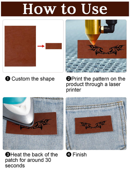 6 Pack Blank Leather Sheets for Laser Engraving, Iron On Leather Patches for Hats, Adhesive Faux Leather Repair Patches for Custom Design Sewing Craft Supplies (12.6 x 10.2 Inch), Brown