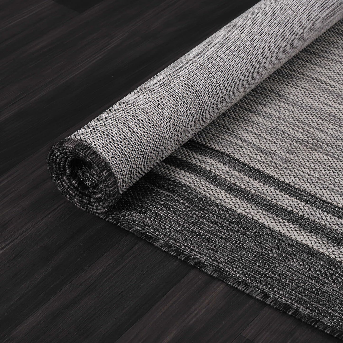 Luul Home Bordered Outdoor Rug 10x14 Washable Outside Carpet for Indoor Patio Porch Waterproof Easy Cleaning Non Shedding Area Rugs Dark Gray 10 x 14