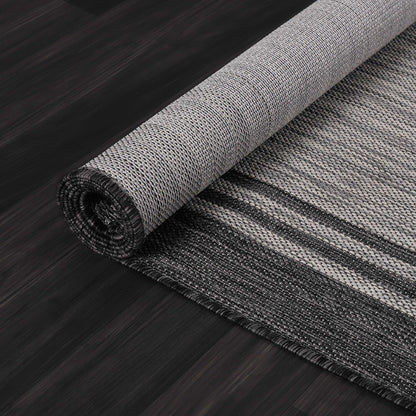 Luul Home Bordered Outdoor Rug 10x14 Washable Outside Carpet for Indoor Patio Porch Waterproof Easy Cleaning Non Shedding Area Rugs Dark Gray 10 x 14
