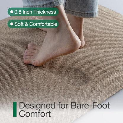 LUMI Anti Fatigue Cushioned Comfort Mats for Standing, 3/4 Thick Ergonomic Mats for Desk Office, Non-Slip, Ultra Soft, Memory Foam Rugs for Home, Kitchen, Laundry, 20"x32", Beige