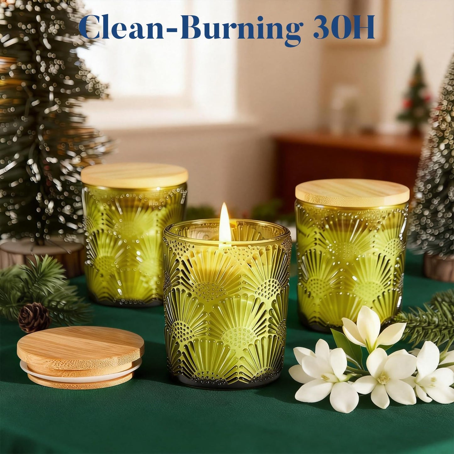 Crenovo Jasmine Scented Candle, 100% Soy Candle 30 Hours Burn, Candle Gifts for Men and Women Valentine Mother’s Day, Friendship Funny Gift for Home Decoration 5oz