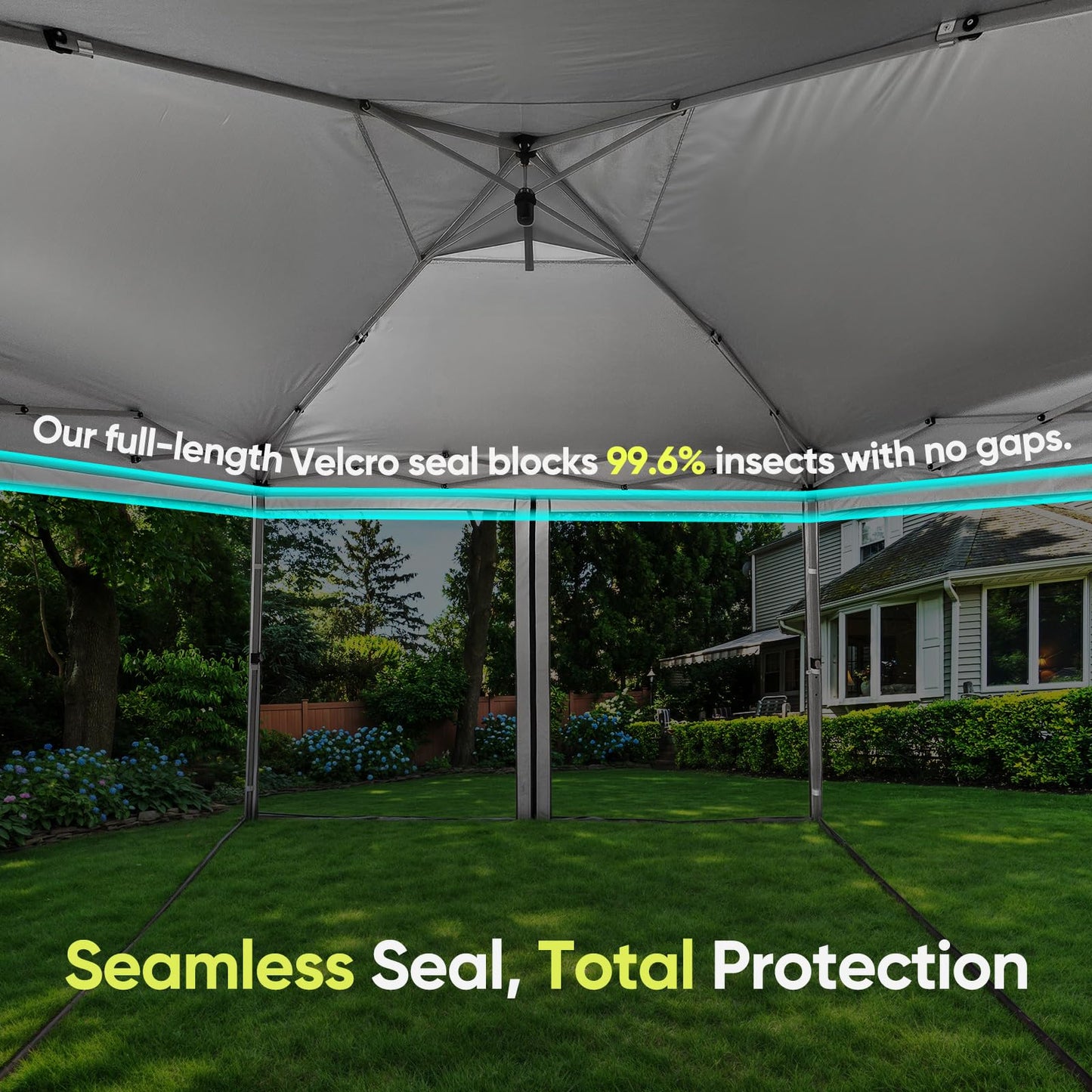 Quictent 10'x10' Pop up Screened Canopy Tent with Mosquito Netting, Portable Easy up Outdoor Screen House Shelter for Patio, Camping and Picnic, Includes Wheeled Carry Bag
