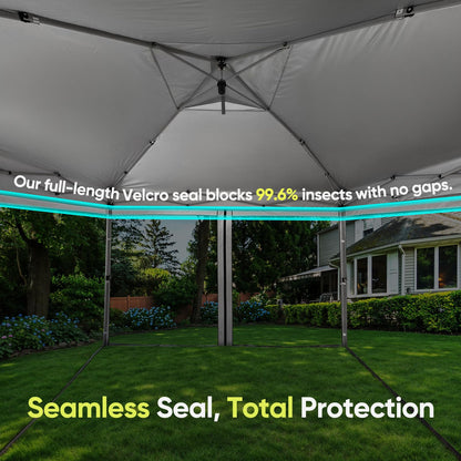 Quictent 10'x10' Pop up Screened Canopy Tent with Mosquito Netting, Portable Easy up Outdoor Screen House Shelter for Patio, Camping and Picnic, Includes Wheeled Carry Bag