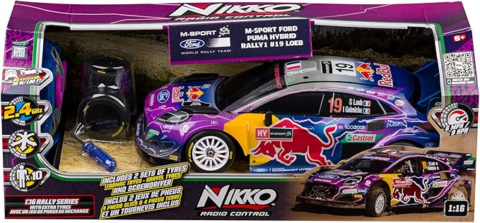 1:16th Rally Series Red Bull Racing RC Car - M Sport RC Car Remote Controlled Car for Kids Tarmac Gravel Tyres High-Speed RC Drift Cars