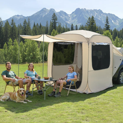 Alvantor® SUV Tailgate Tent with Sunshade Awning, 6x6x6.6ft Waterproof Car Tent for 2-3 People, Instant Pop up SUV Tent with PVC+Oxford+Mesh Material