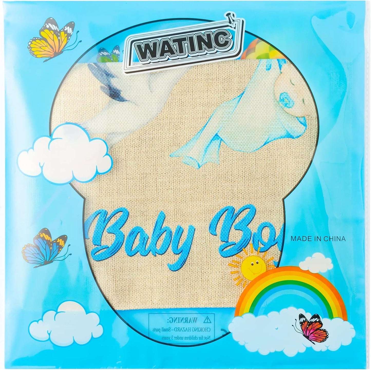 WATINC Welcome Home Baby Boy Garden Flag - Double-Sided Burlap Decor for Baby Showers | 12 x 18 Inch