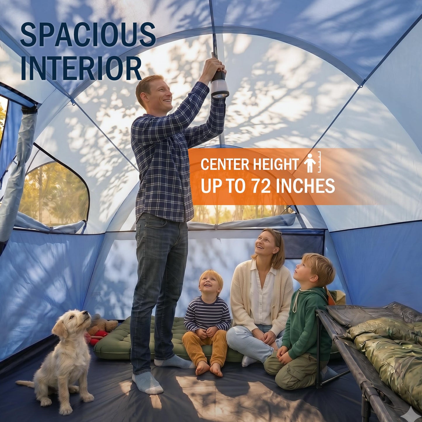BravArrk Camping Tent for 8 Person, PU3000MM Waterproof Family Tent with Rainfly, Large Roomy 3 Room Camping Tents with Divided Curtain, Portable Outdoor Tent for Families Car Camping, 14x9x6 ft
