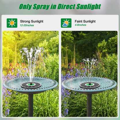 Yzert Solar Fountain - Eco-Friendly Bird Bath Water Feature with 4 Fixed Rods & 7 Nozzles