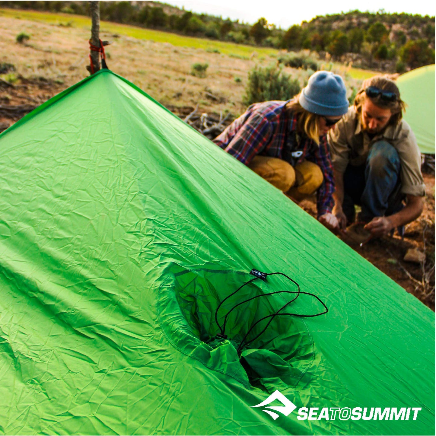 Sea to Summit Ultra-SIL Nano Tarp Poncho 4-in-1 Raincoat, Pack Cover, Groundsheet, and Shelter, Lime