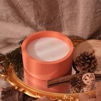 Viyffo 20oz Large Scented Candle – Pumpkin Spring Spice, 3 Wick Candles for Home Scented, Non Toxic Soy Candle for Women and Men, Orange Decorative Ceramic Jar, Luxury Home Décor & Warm Birthday Gift