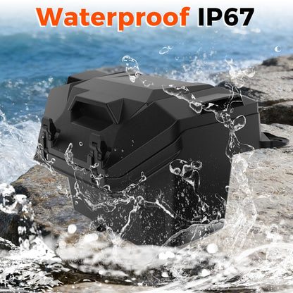 HugeUTV 55QT Rear Cargo Box for Polaris RZR XP 1000/ XP 4 1000 2024/2025/2026 Accessories, Storage UTV Rear Bed Box Polypropylene with Two Lockable Latches