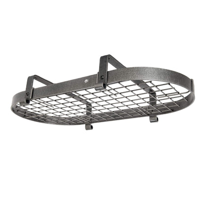 Enclume Premier Low-Ceiling Oval Pot Rack, Hammered Steel