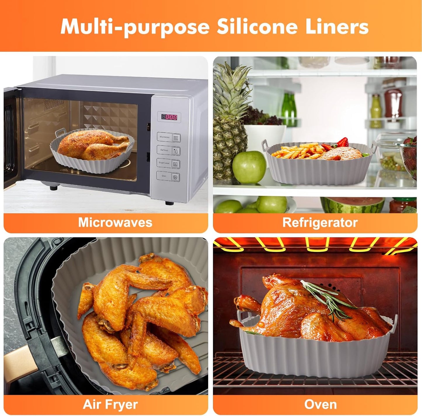 Air Fryer Accessories Fit for Instant Vortex Plus 6 Quart Air Fryer, Cosori 5.8QT 6QT, PowerXL 7QT, Gourmia, Nuwave, Cuisinart, Including Rack & Skewers, Etc