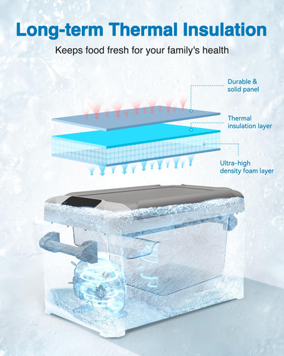 JOYFRIGO Portable Refrigerator, 12 Volt Car Freezer, 44 Quart(42 Liter) Cooler Refrigerator, 12V Fridge for Camping,Outdoor,Home,Truck,Van - 12/24V DC and 100-240V AC