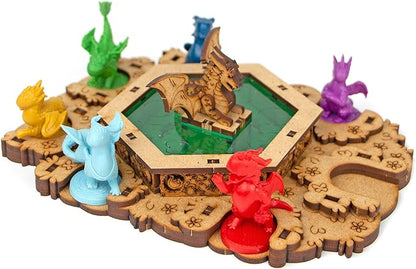 TowerRex Organizer for Flamecraft with 7 Dragons Tray - Upgrade Board Game with Storage Box Organizer for Cards Tokens and Dice - Accessories Upgrade for Components of Flamecraft