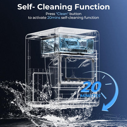 Antarctic Star Nugget Ice Maker Countertop - 44LB/Day, Self-Cleaning Portable Ice Machine with LED Display, 10-15 Minute Fast Ice Making for Home/Office/Bar