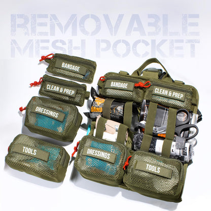 EVERLIT Roll Up Trauma First Aid Kit with CAT Tourniquet-Tactical IFAK Emergency Medical Kit for Outdoor, Vehicle & Home Preparedness-Quick Release Molle Bag for First Responders (Coyote Brown)