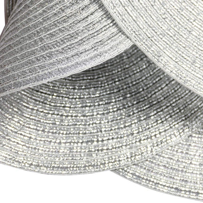 SHACOS Silver Glitter Round Placemats Set of 6 Sparkle Bling Place Mats Glitz Table Mats for Holiday Home Party Wedding Festive Table Decoration (6, Silver)