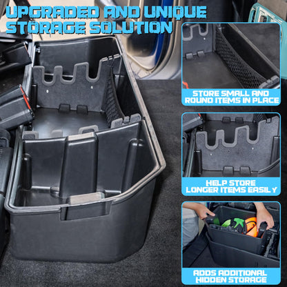 WHALEMOTOR Underseat Storage Compatible with Ford F150(2015-2026)&Super Duty(2017-2026) SuperCrew/Crew Cab, Upgraded Rear Under Seat Organizer Cargo Box for F-150 F250 F350 F450 F550