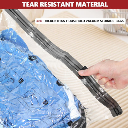 Skiennix Vacuum Bags - Travel Compression Packing Bags with Rechargeable Pump | 12 Combo Set (4L/4M/4S) for Clothes Storage