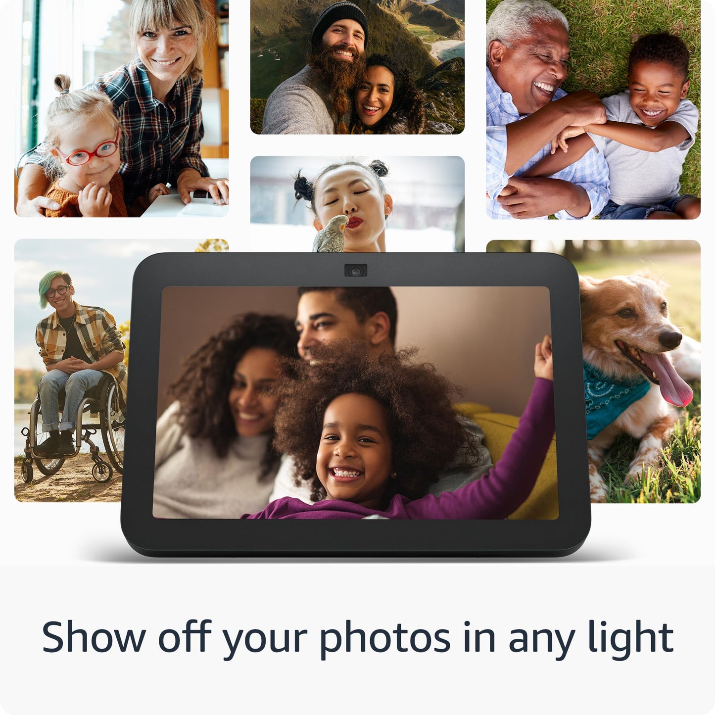 Amazon Echo Show 8 (newest model), With Spatial Audio, Smart Home Hub, and Alexa, Glacier White