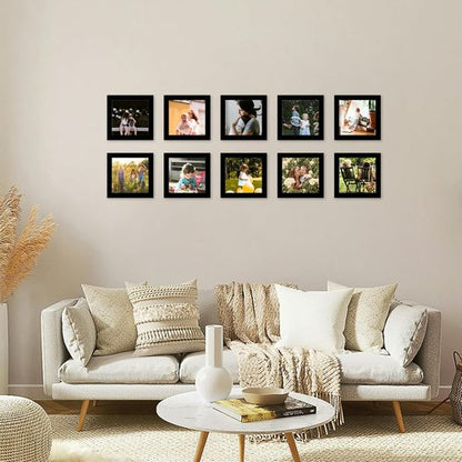 JCJMY 12-Pack 4x4 Picture Frames - Lightweight Collage Wall Decor for Tabletop & Wall, Black
